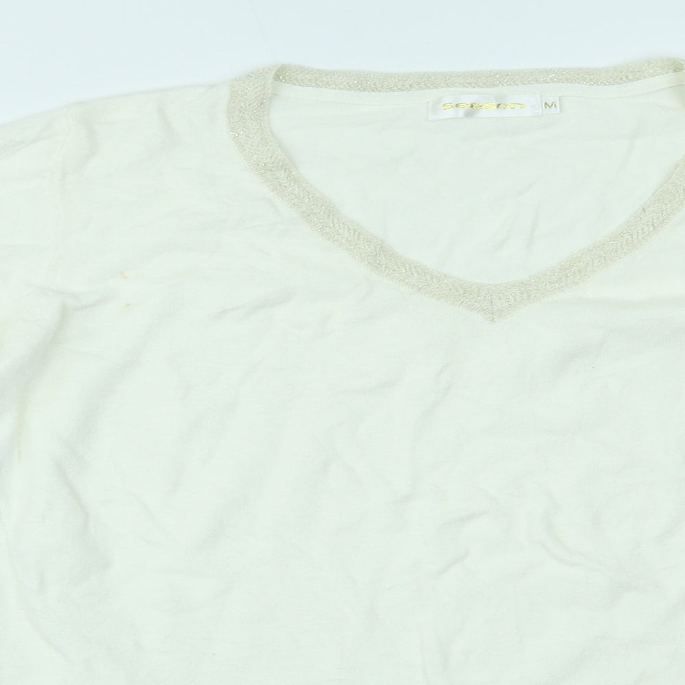 Season Womens White   Basic Blouse Size M