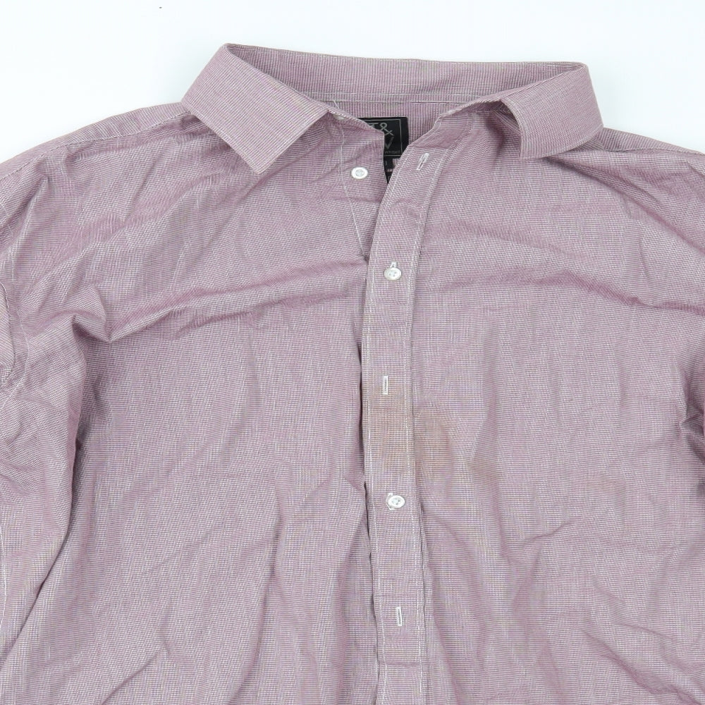 Taylor & Wright Mens Red Houndstooth   Dress Shirt Size 18