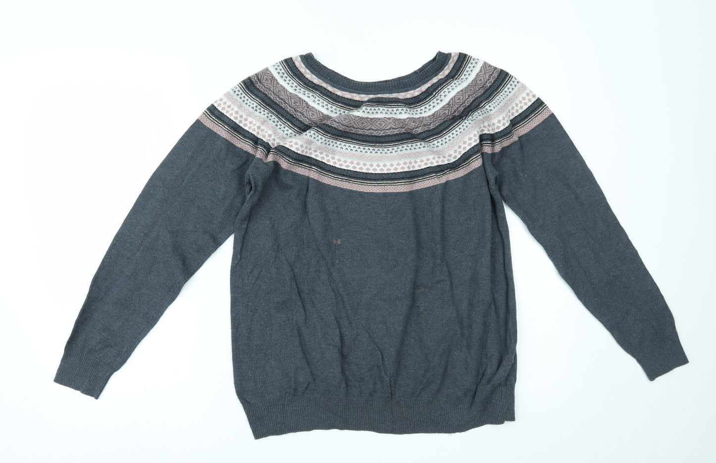 NEXT Womens Blue Fair Isle  Pullover Jumper Size 16