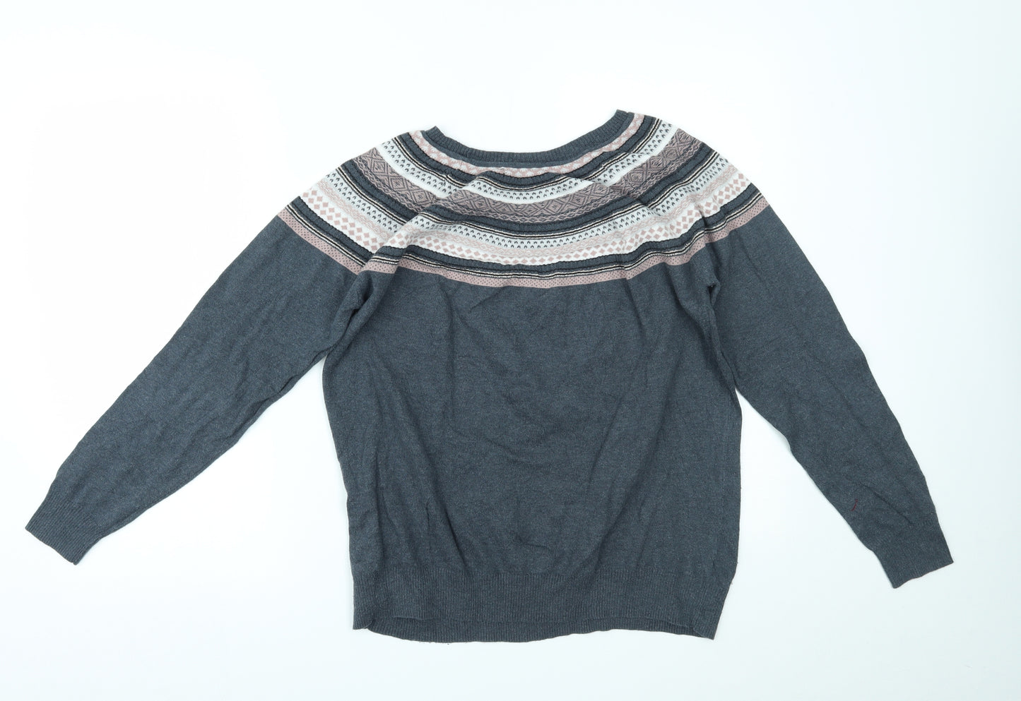 NEXT Womens Blue Fair Isle  Pullover Jumper Size 16
