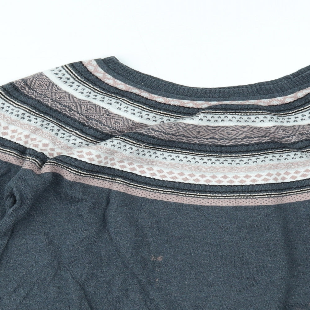 NEXT Womens Blue Fair Isle  Pullover Jumper Size 16
