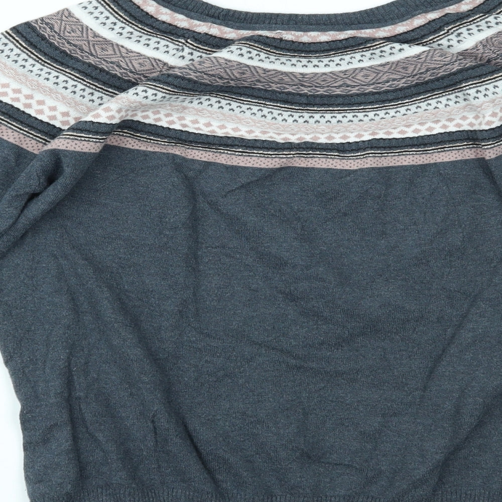 NEXT Womens Blue Fair Isle  Pullover Jumper Size 16