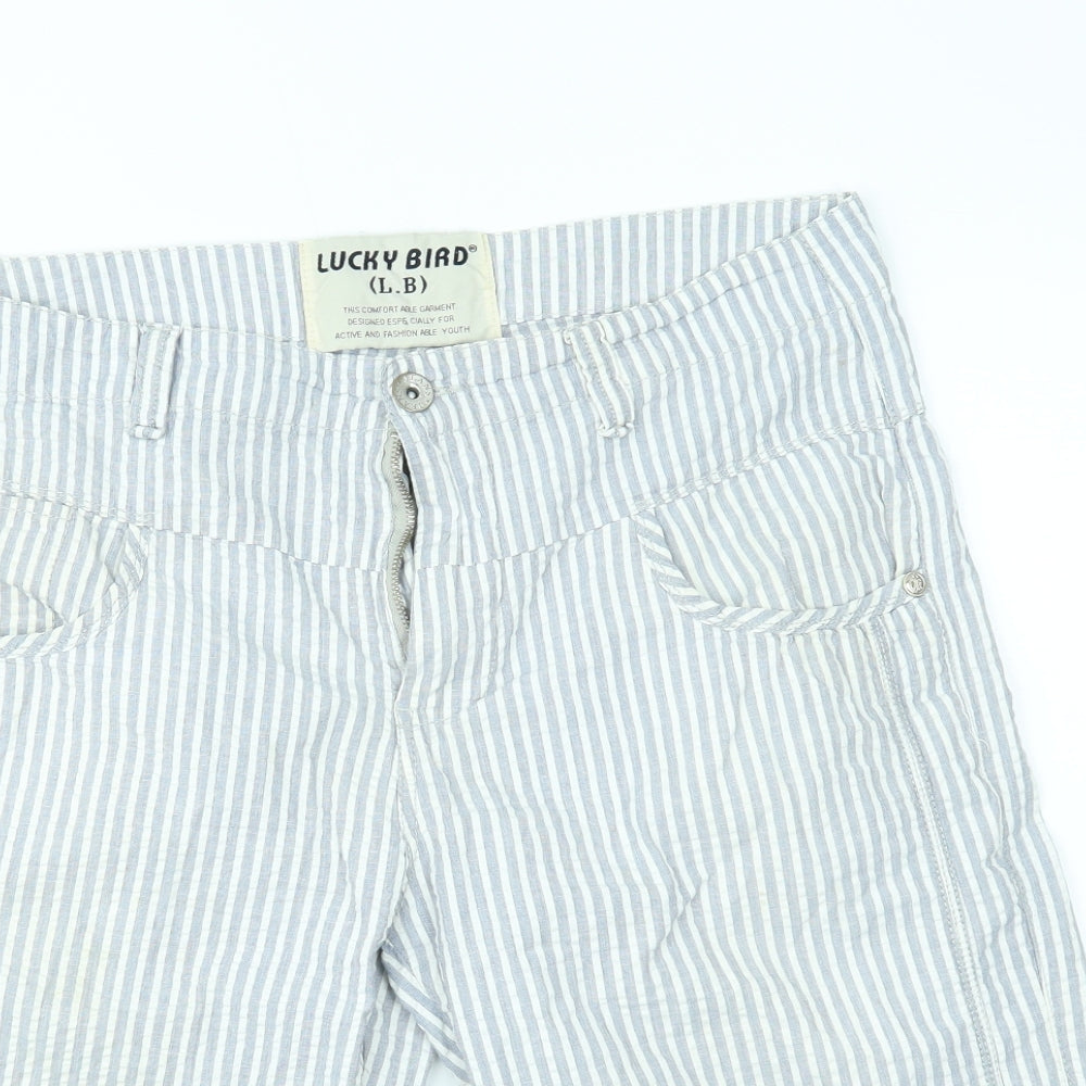 lucky bird Mens Blue Striped  Chino Shorts Size 38