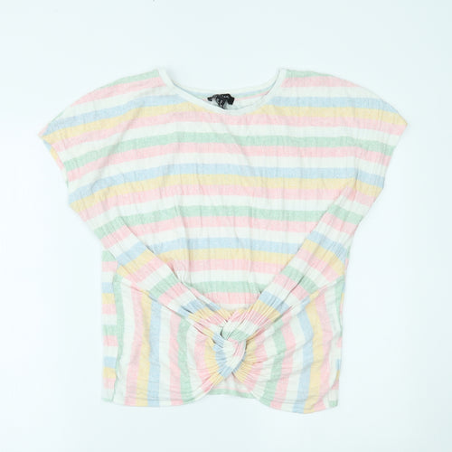 New Look Womens Multicoloured Striped  Basic Blouse Size M
