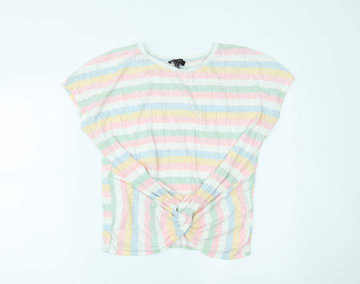 New Look Womens Multicoloured Striped Basic Blouse Size M