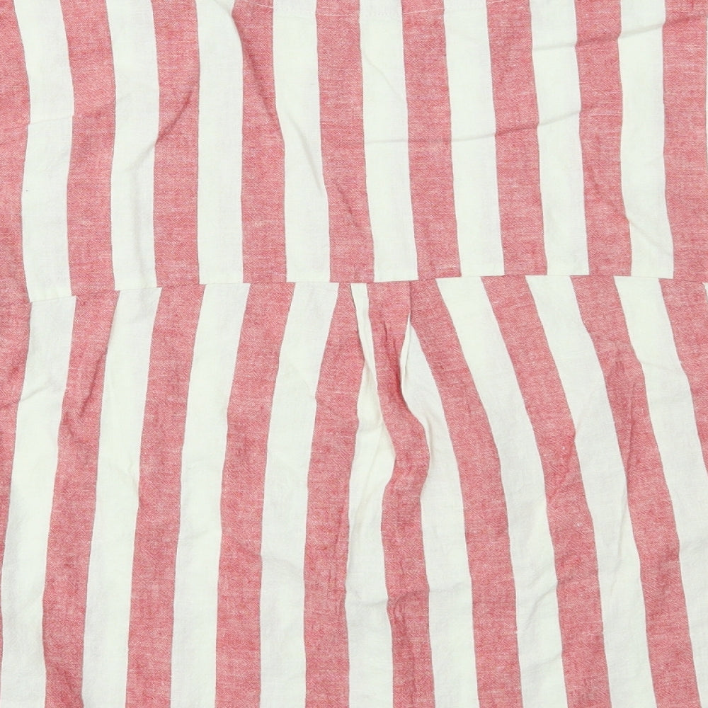 TU Womens Red Striped  Basic T-Shirt Size 14