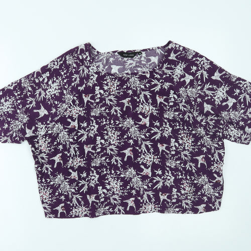 New Look Womens Purple   Cropped Blouse Size 12