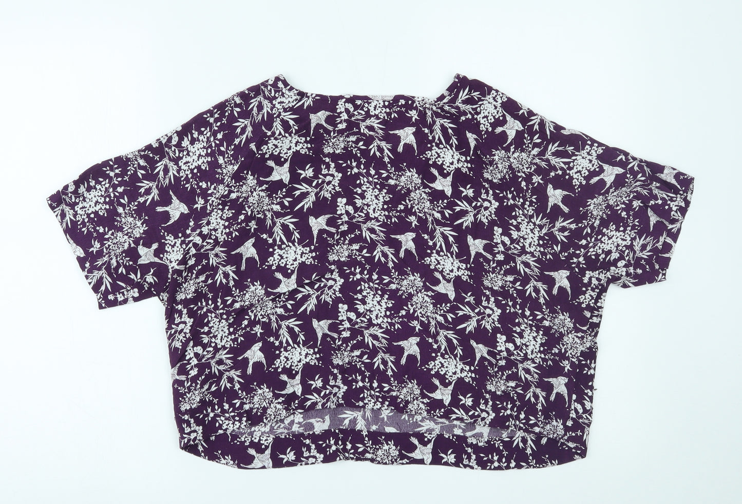 New Look Womens Purple   Cropped Blouse Size 12