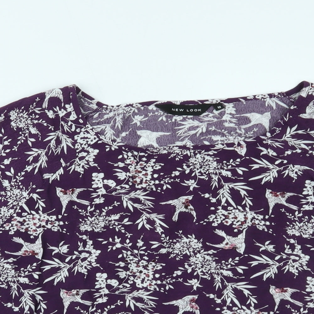 New Look Womens Purple   Cropped Blouse Size 12