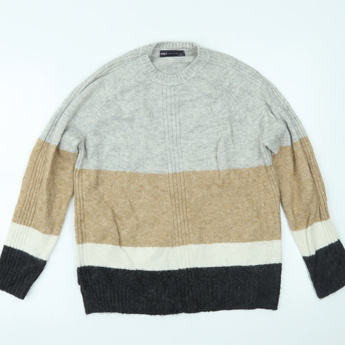 Marks and Spencer Womens Multicoloured Striped  Pullover Jumper Size M