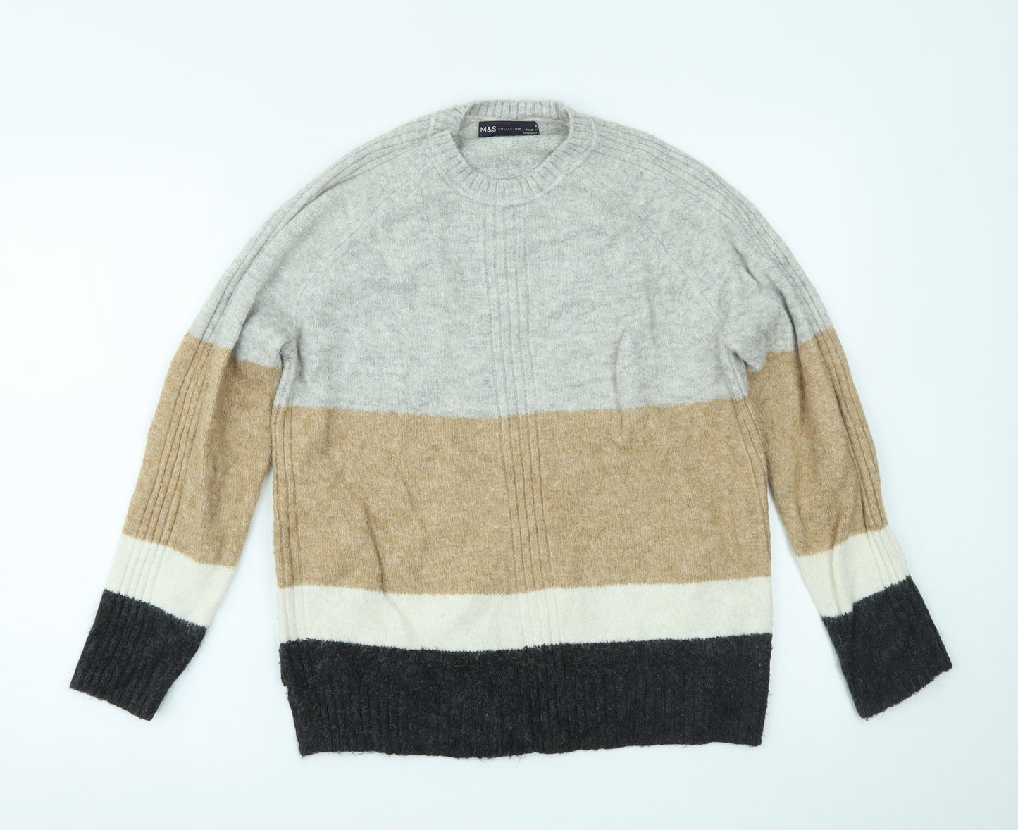 Marks and Spencer Womens Multicoloured Striped  Pullover Jumper Size M
