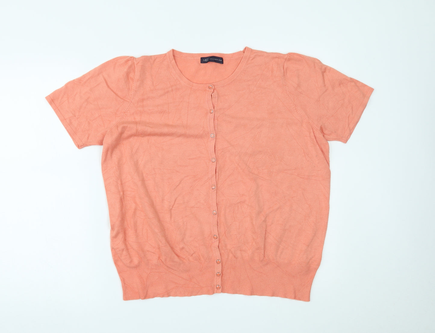 Marks and Spencer Womens Orange   Cardigan Jumper Size 20