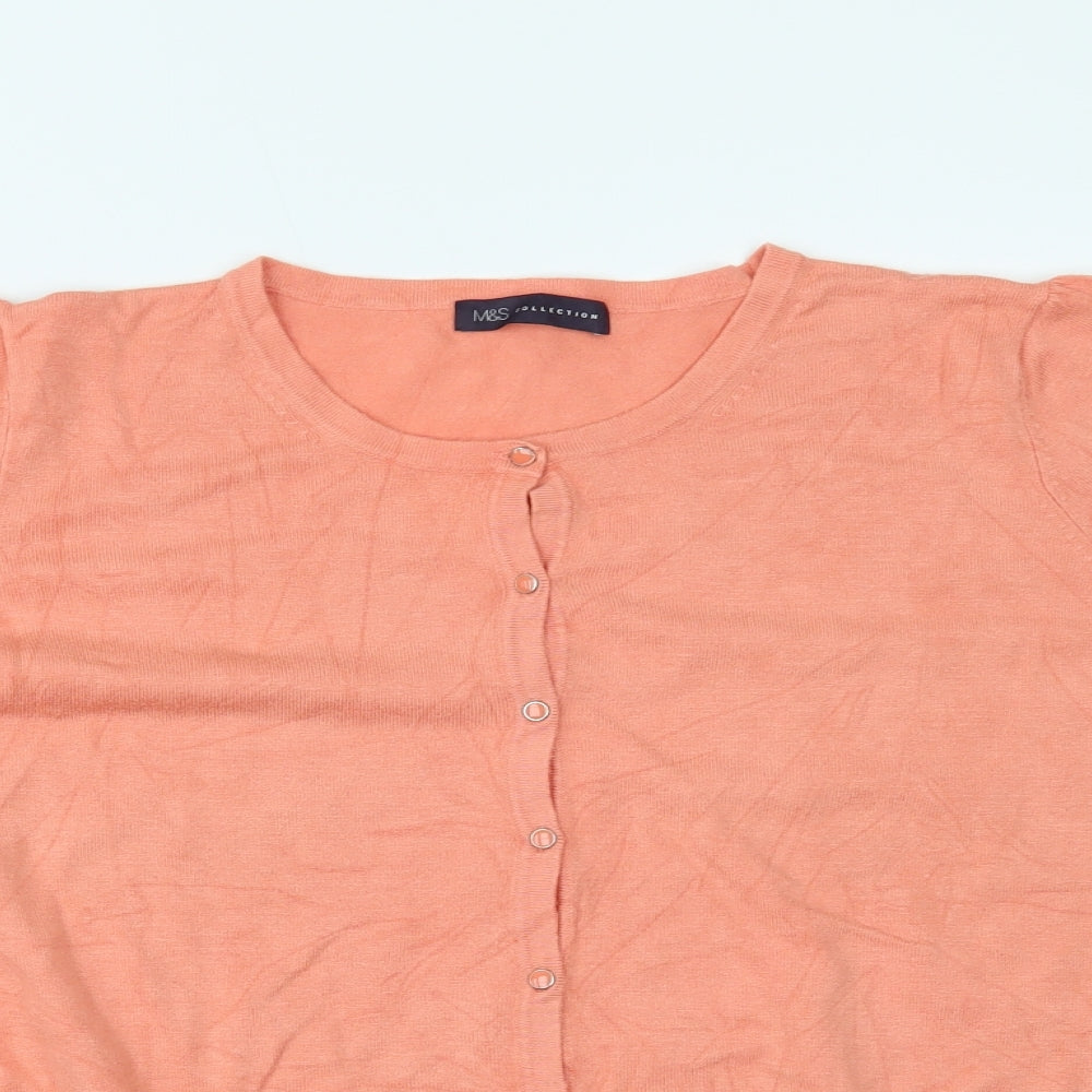Marks and Spencer Womens Orange   Cardigan Jumper Size 20