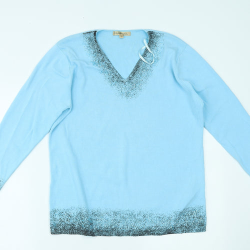 Frank Saul Womens Blue   Basic Blouse Size L