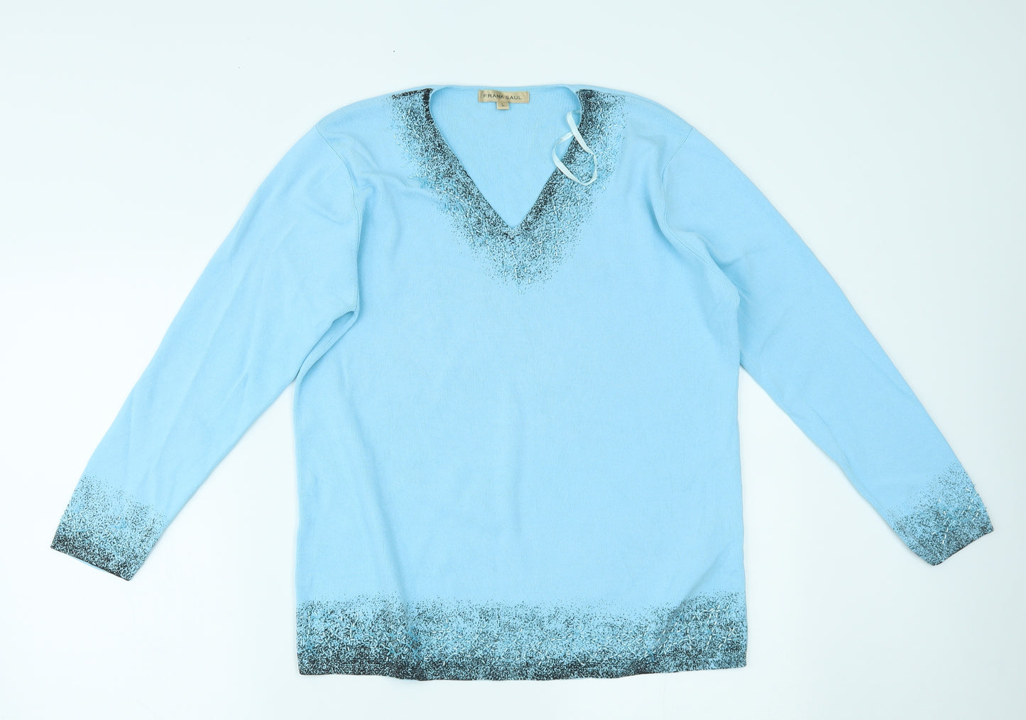 Frank Saul Womens Blue   Basic Blouse Size L