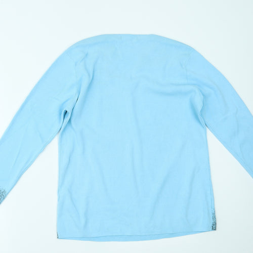 Frank Saul Womens Blue   Basic Blouse Size L