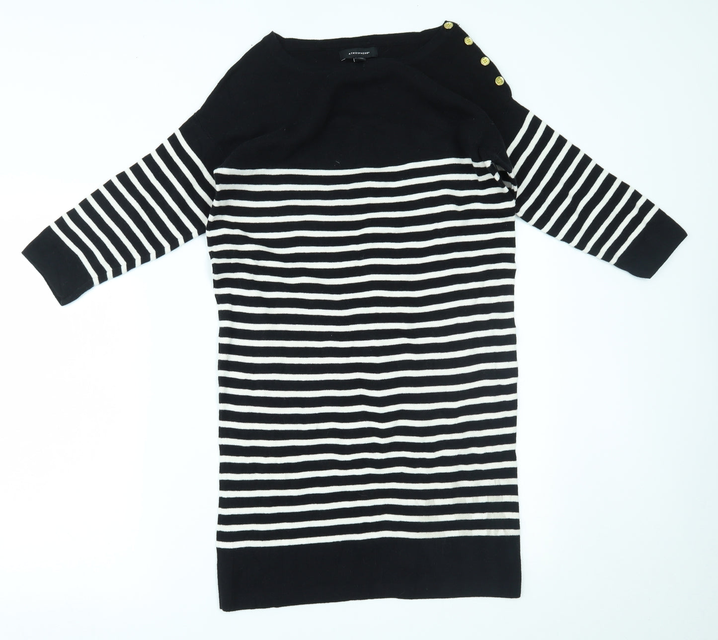 Primark Womens Black Striped  Jumper Dress  Size 14