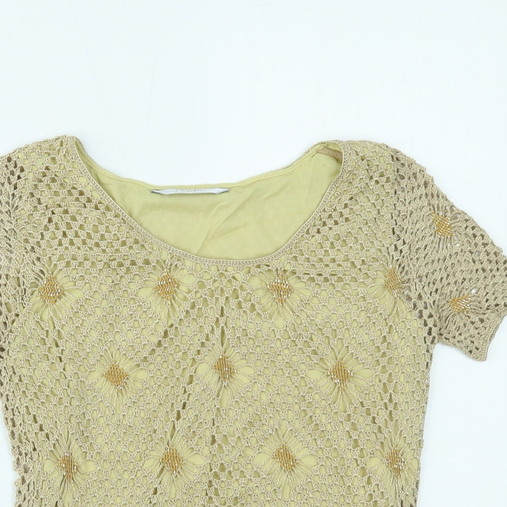 J Taylor Womens Gold   Basic T-Shirt Size 10