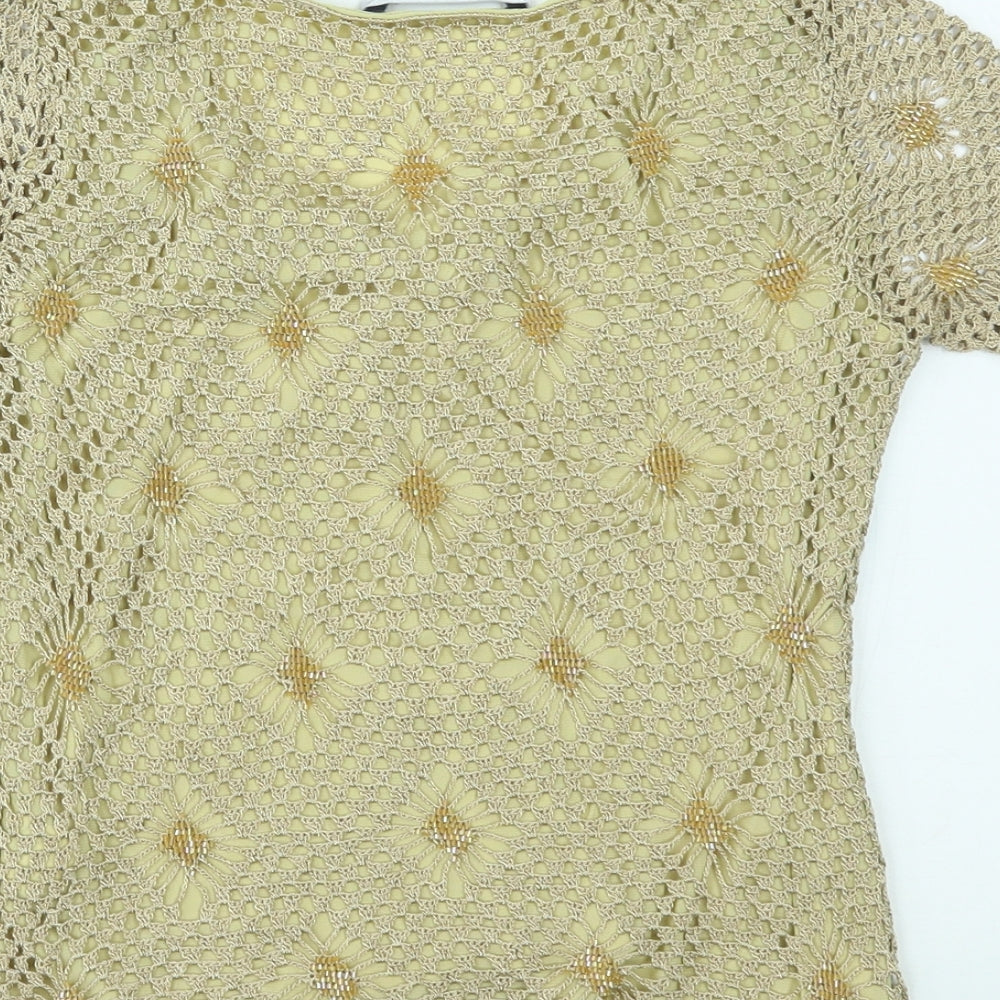 J Taylor Womens Gold   Basic T-Shirt Size 10