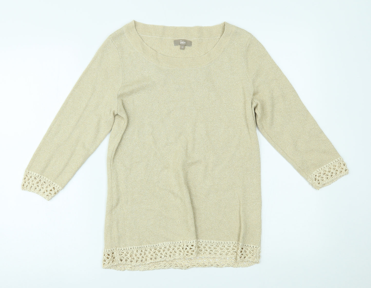 Soon Womens Beige   Basic Blouse Size 12