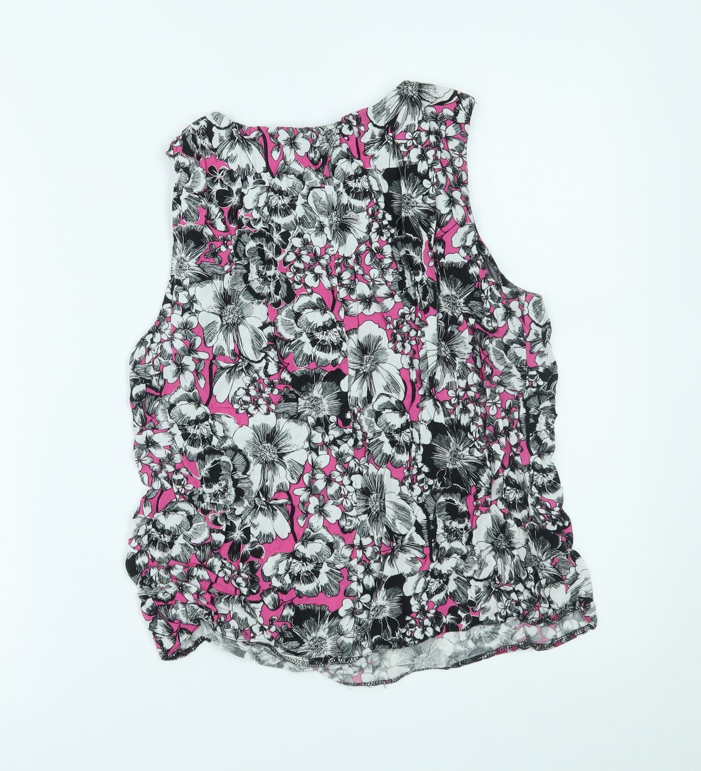 F&F Womens Pink Floral  Basic Tank Size 14