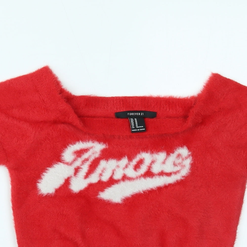 FOREVER 21 Womens Red   Cropped T-Shirt Size M