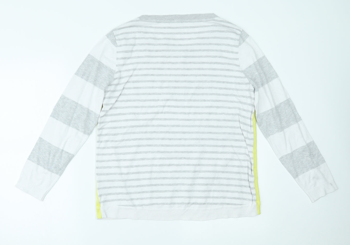 M&Co Womens Grey Striped  Basic Blouse Size 16