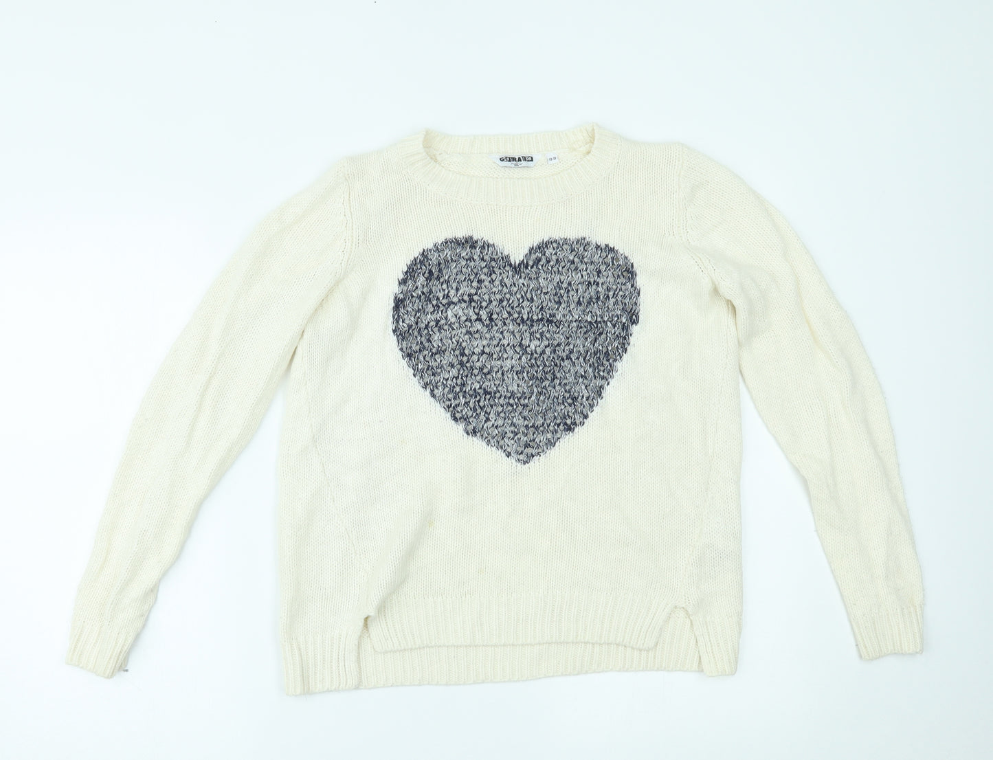 New Look Girls White   Pullover Jumper Size 12-13 Years