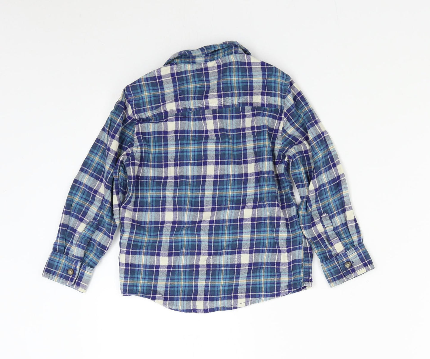 NEXT Boys Blue Check Flannel Basic Button-Up Size 3-4 Years
