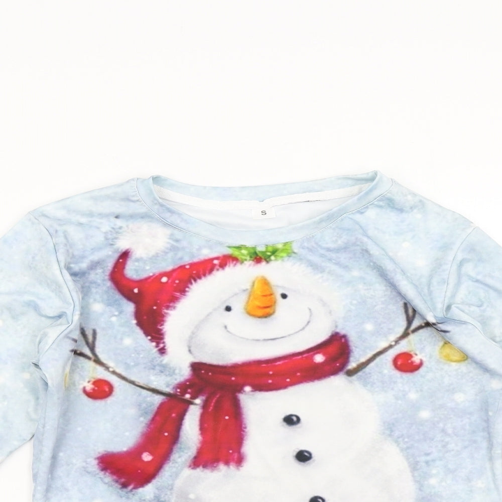 Preworn Womens Grey   Pullover Sweatshirt Size S  - Christmas Snowman