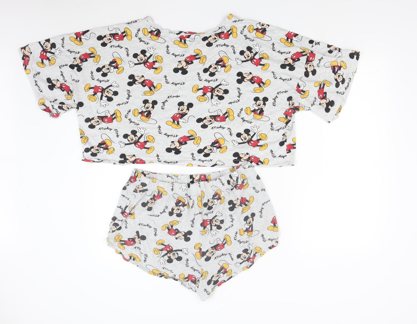 Primark Womens Grey    Pyjama Set Size L  - Mickey Mouse