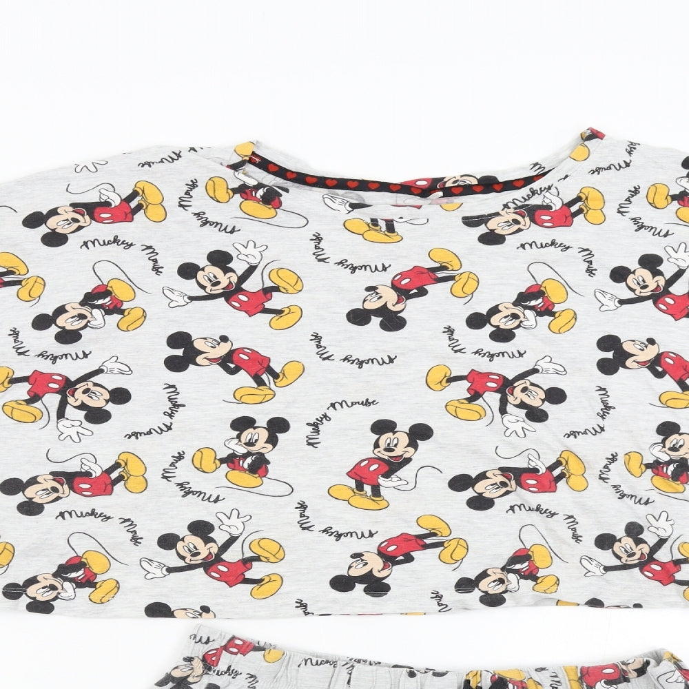 Primark Womens Grey    Pyjama Set Size L  - Mickey Mouse
