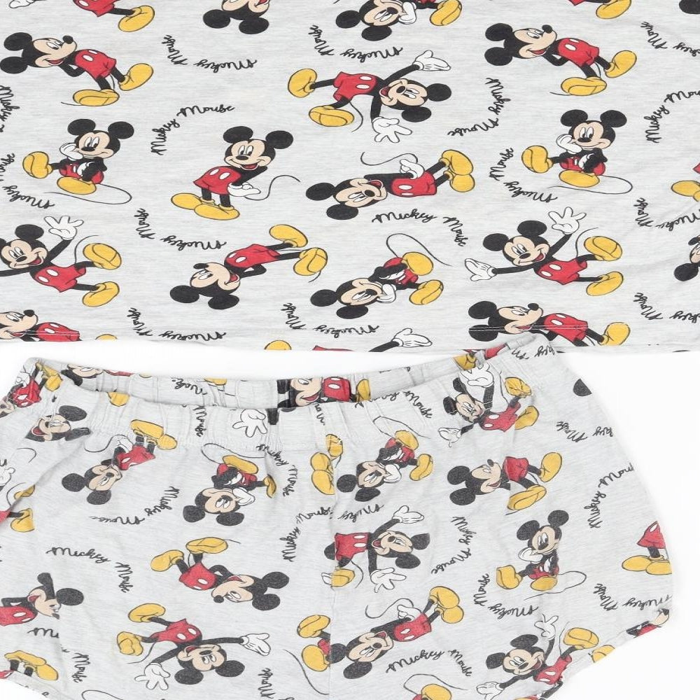 Primark Womens Grey    Pyjama Set Size L  - Mickey Mouse