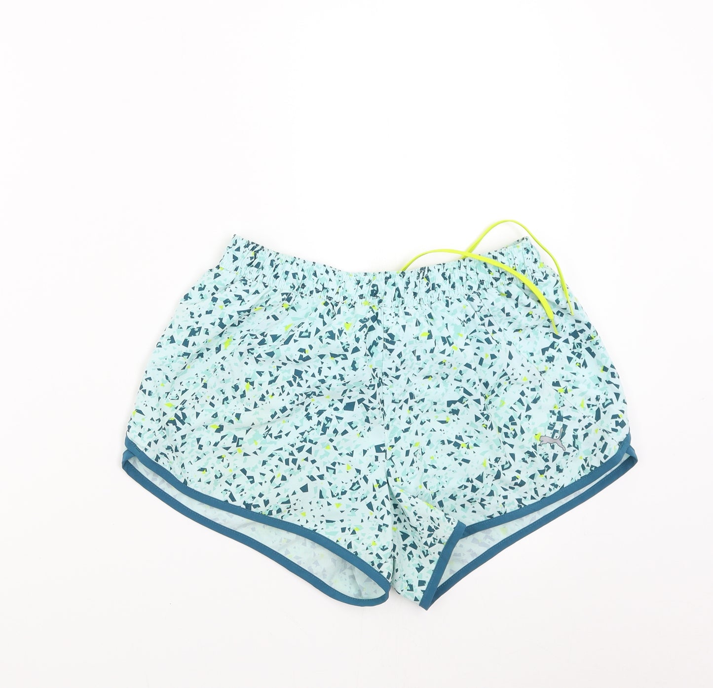 PUMA Womens Green Geometric  Hot Pants Shorts Size 10