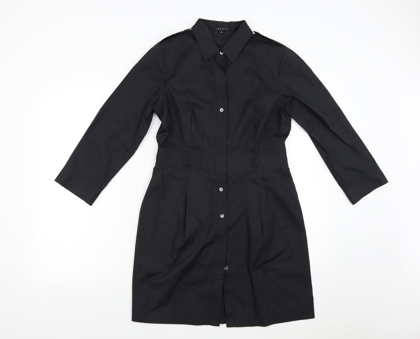 Theory Womens Black   Shirt Dress  Size 6