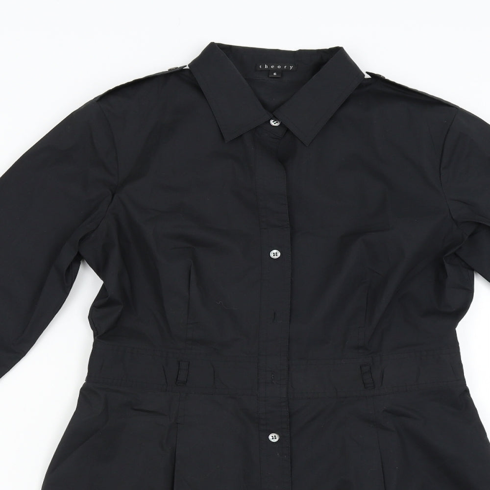 Theory Womens Black   Shirt Dress  Size 6