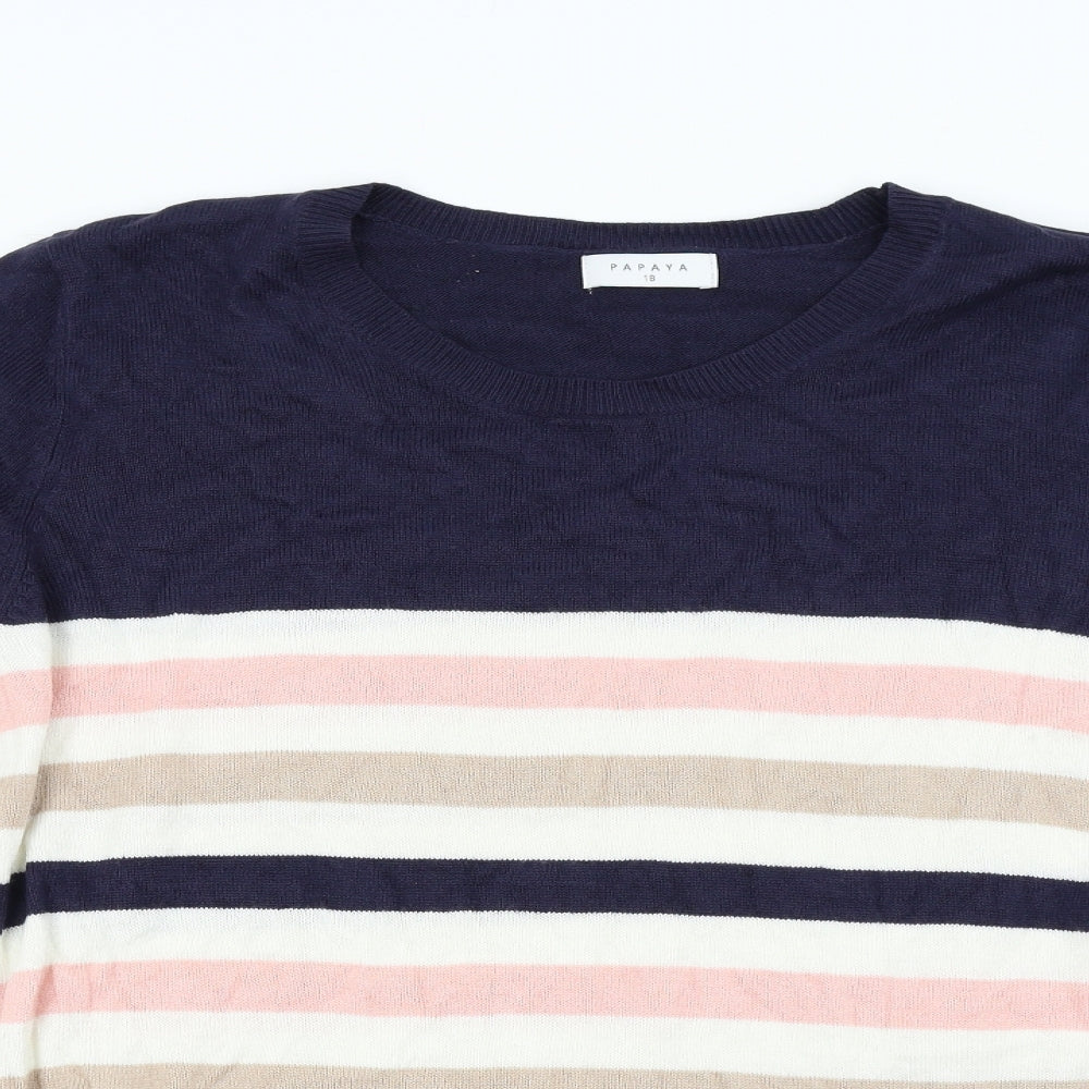 Matalan Womens Multicoloured Striped Knit Pullover Jumper Size 18
