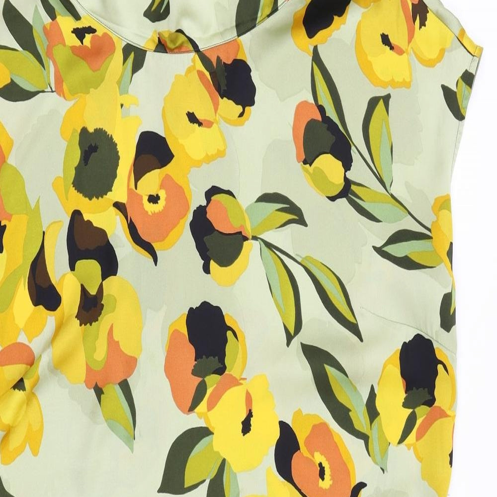Clements Ribero Womens Green Floral  Slip Dress  Size 16