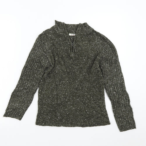 George Girls Green  Knit Henley Jumper Size 8-9 Years