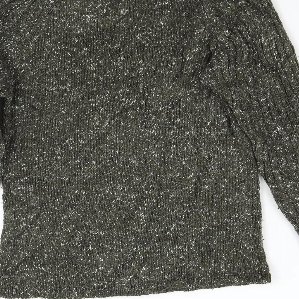 George Girls Green  Knit Henley Jumper Size 8-9 Years