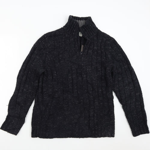 TU Mens Blue  Knit Henley Jumper Size S