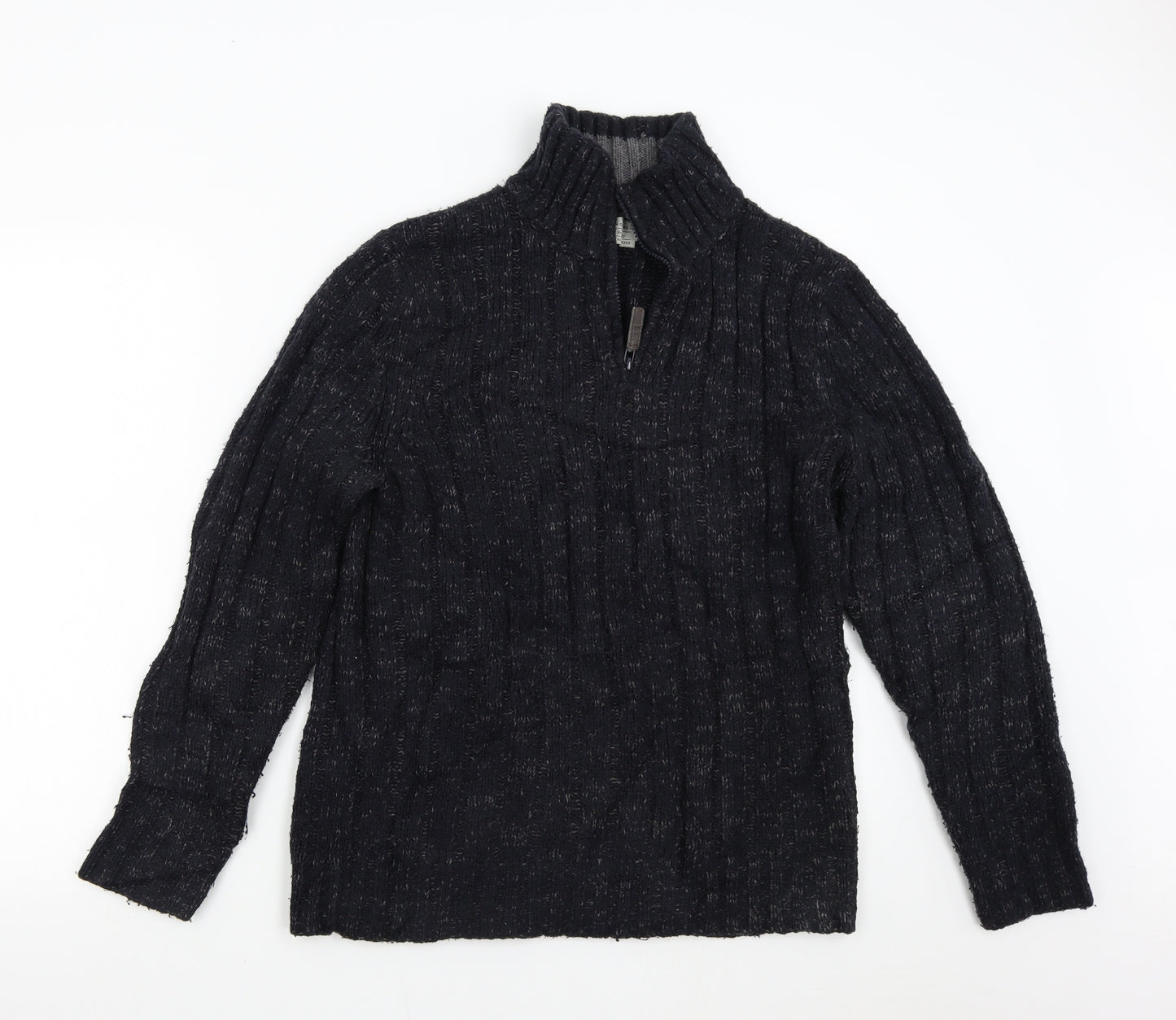 TU Mens Blue  Knit Henley Jumper Size S