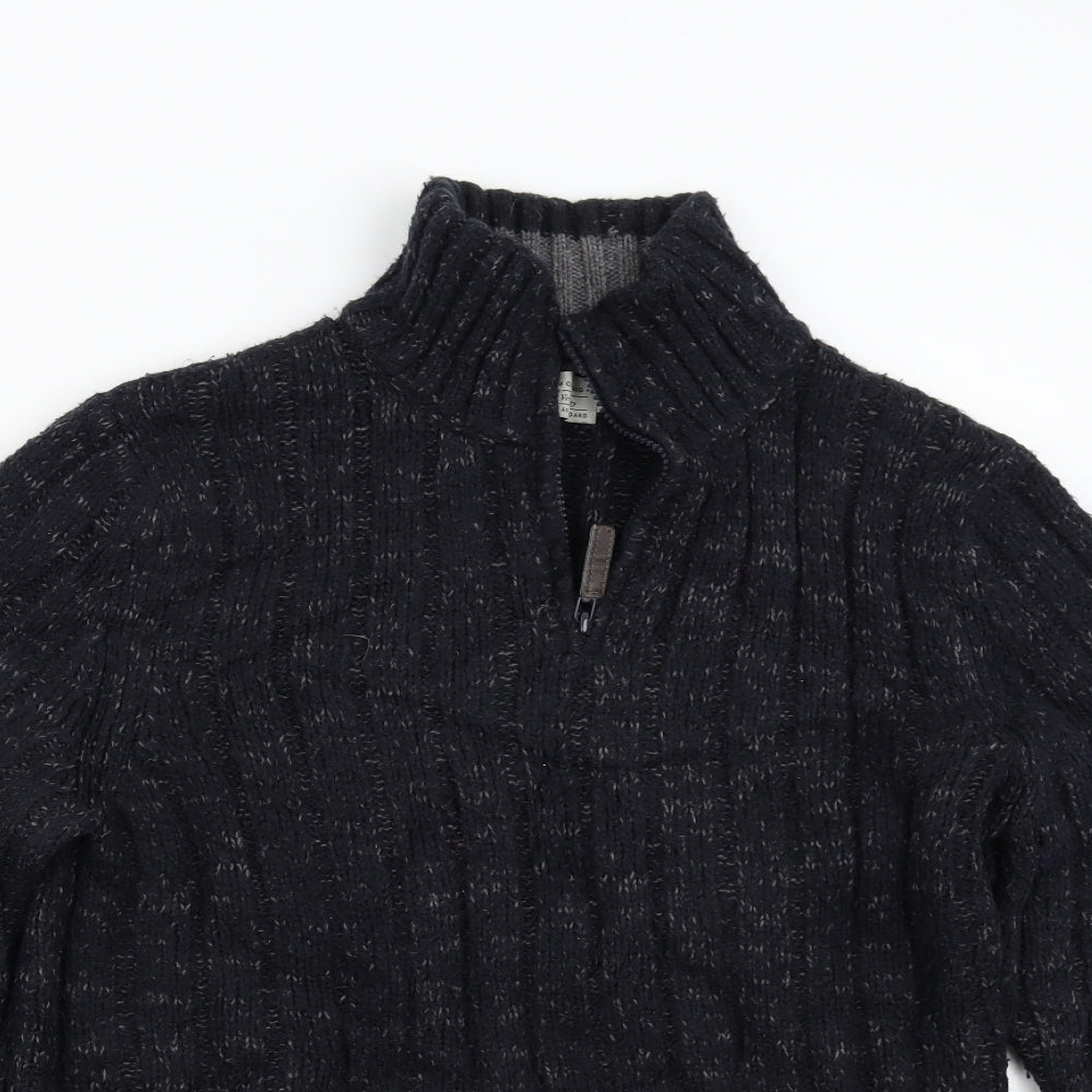 TU Mens Blue  Knit Henley Jumper Size S