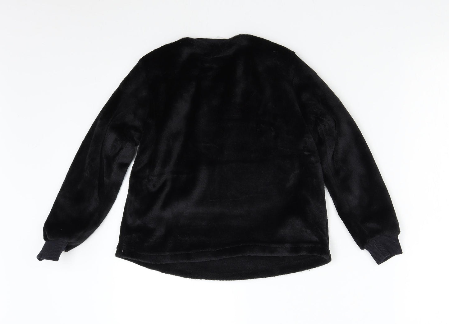 Matalan Boys Black Solid Fleece  Pyjama Top Size 10 Years  - Minecraft