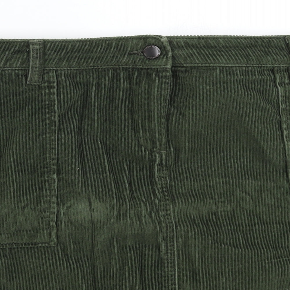 NEXT Womens Green  Corduroy Mini Skirt Size 16