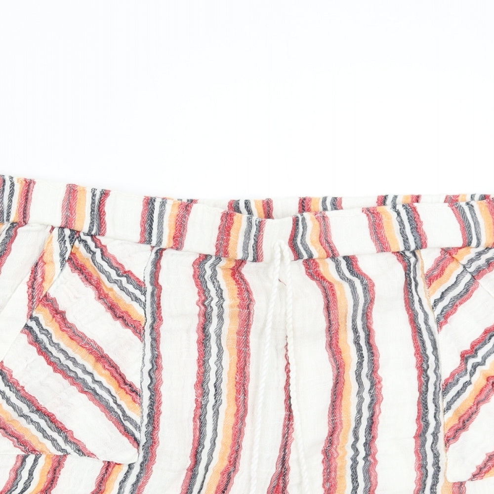 Matalan Womens Multicoloured Striped  Sweat Shorts Size 16