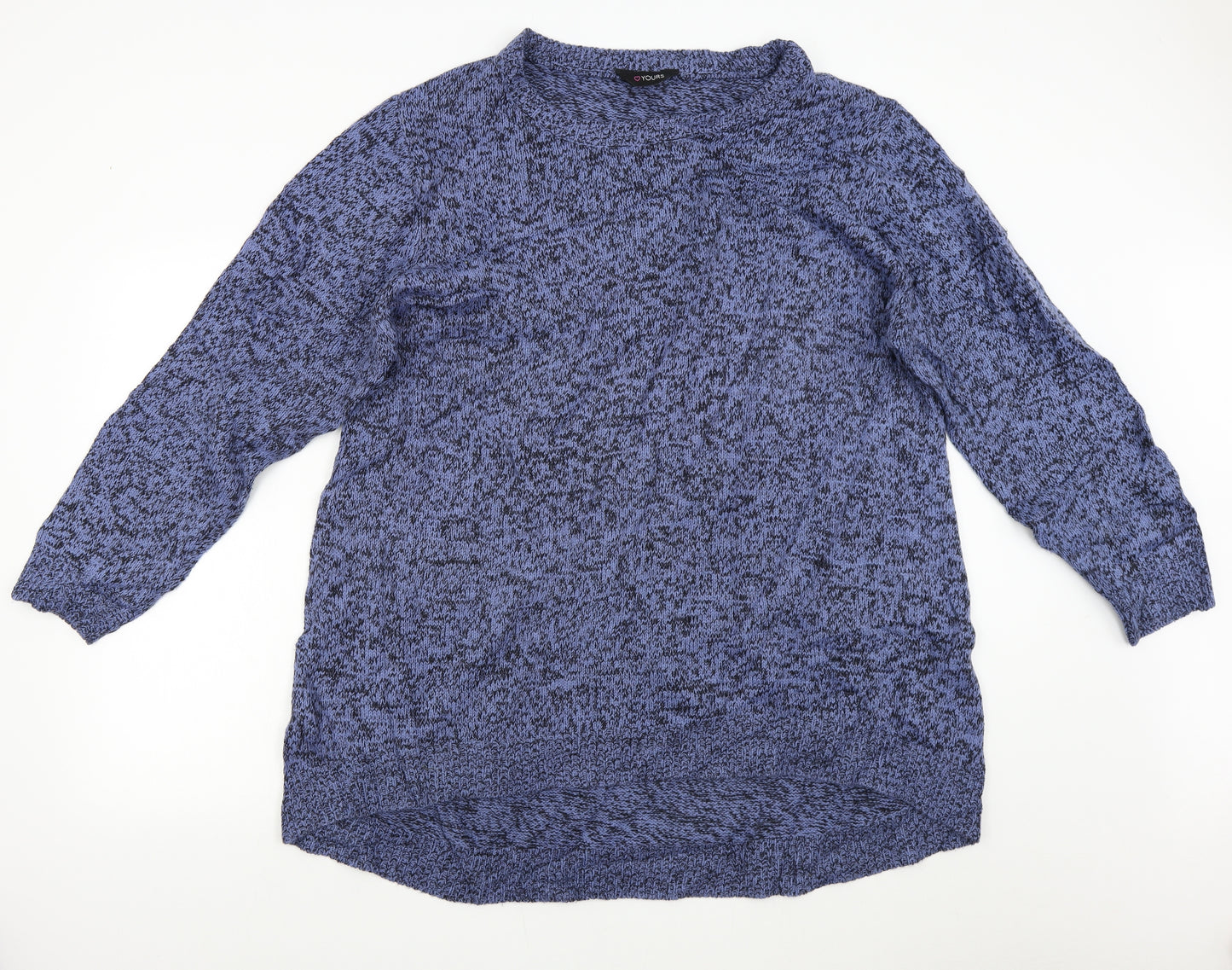 Yours Womens Blue  Knit Pullover Jumper Size 22