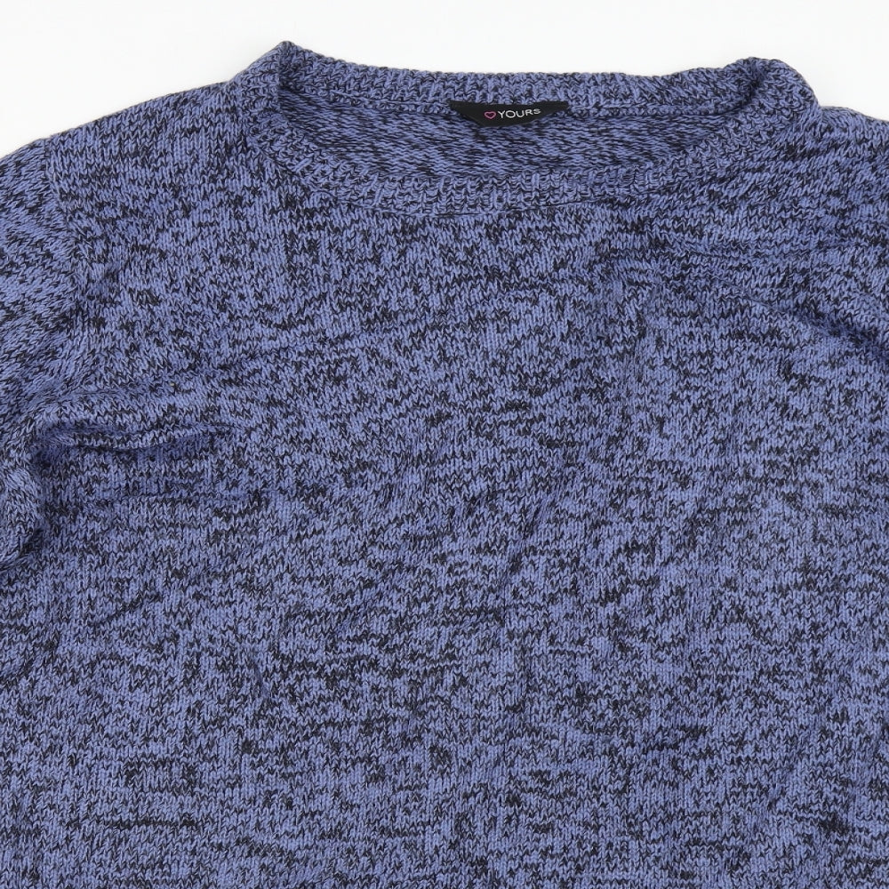 Yours Womens Blue  Knit Pullover Jumper Size 22