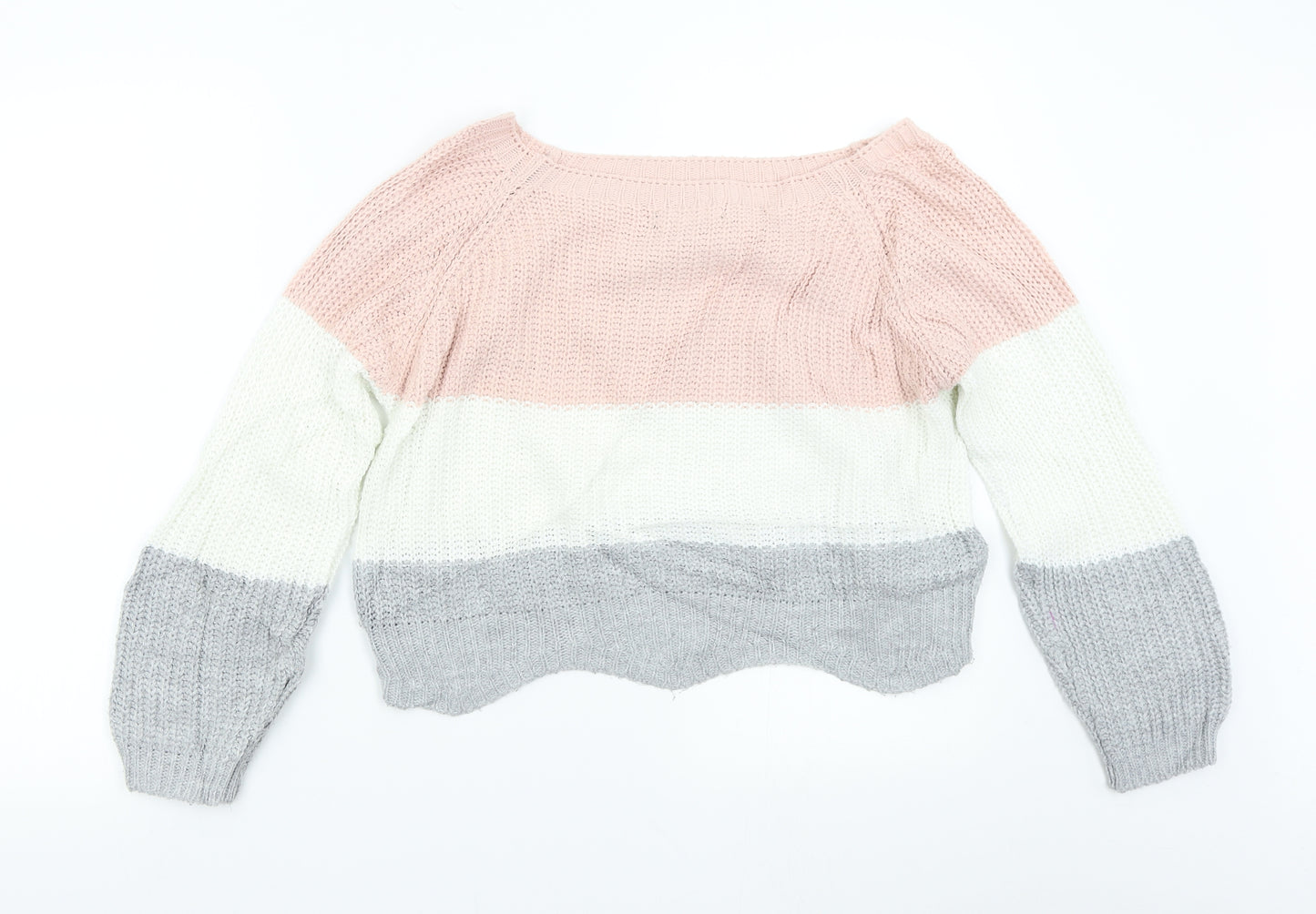 Cameo Rose Womens Multicoloured Striped Knit Pullover Jumper Size M