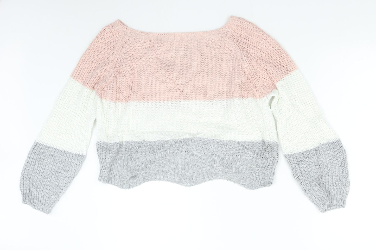 Cameo Rose Womens Multicoloured Striped Knit Pullover Jumper Size M